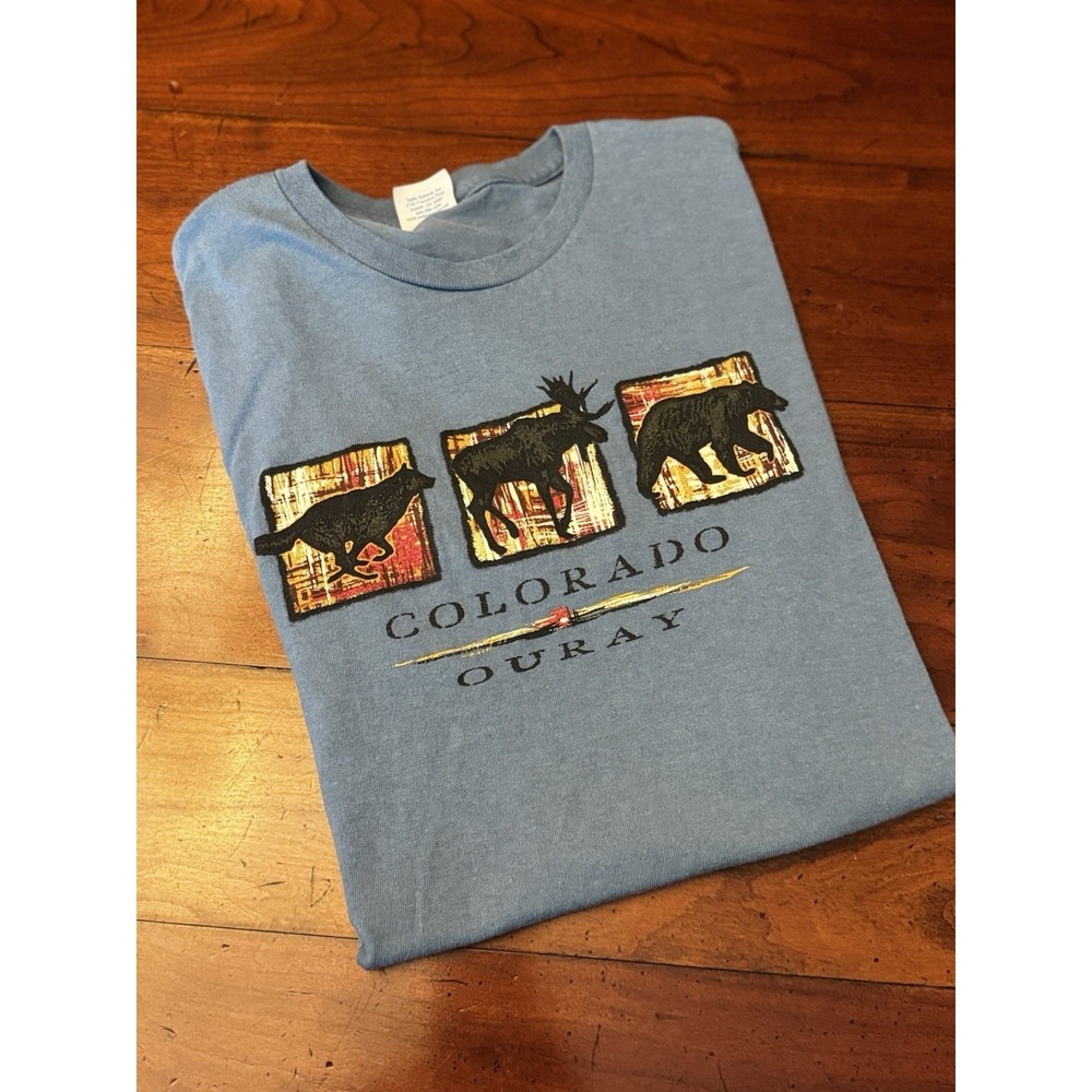 Ouray Colorado Blue Prairie Mountain Medium Cotton Delta Tee Shirt